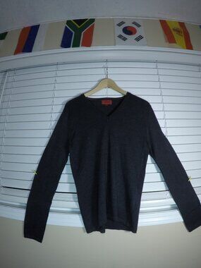 HUGO Boss Charcoal V-Neck Knit Sweater S